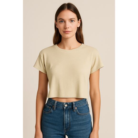 Generation Love Luxe Metallic Gold Shimmer Crop Top XL Party Quiet Luxury Glam - Picture 1 of 4